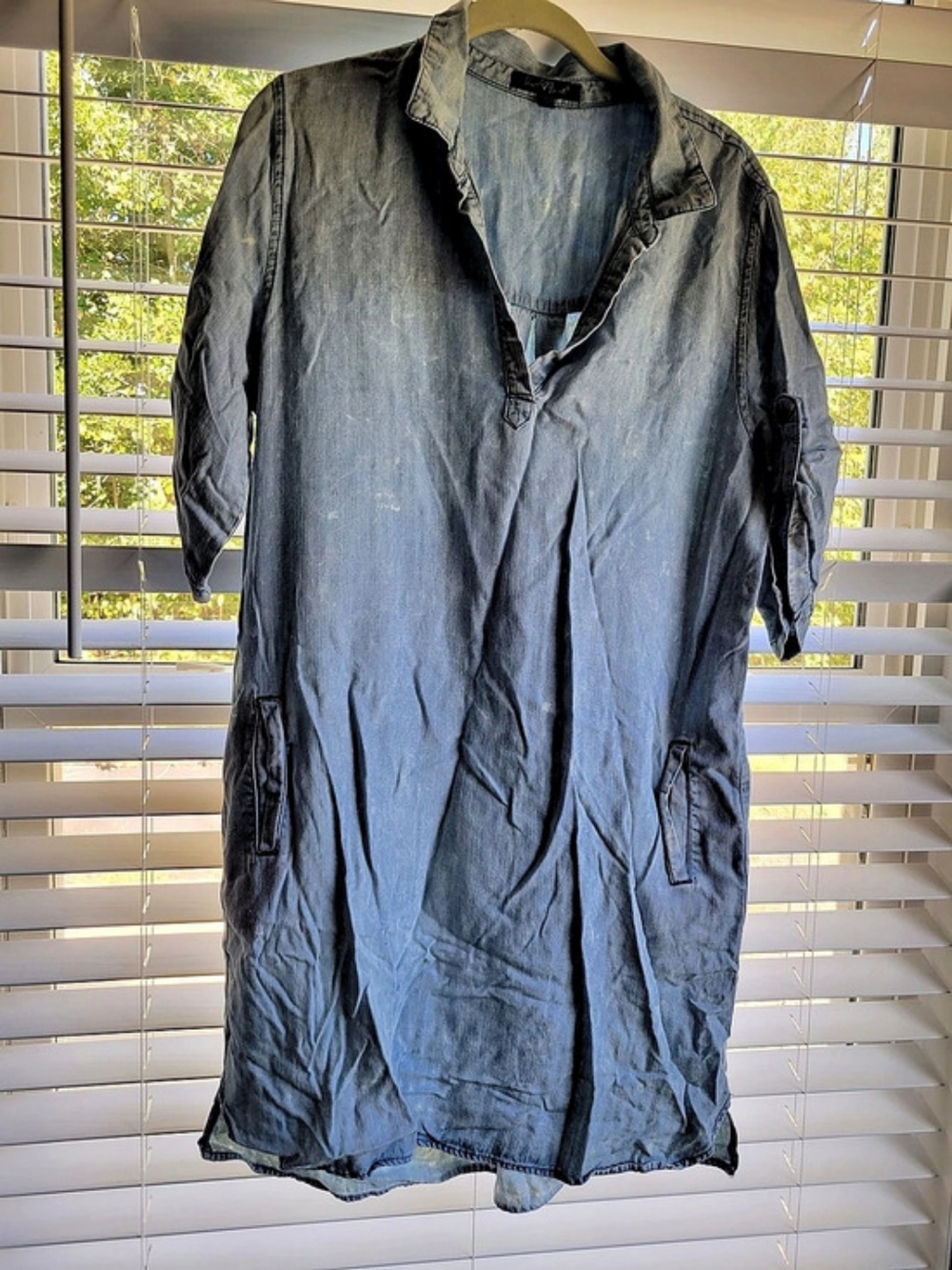 Velvet Heart Chambray Tunic Dress Blue Size Small